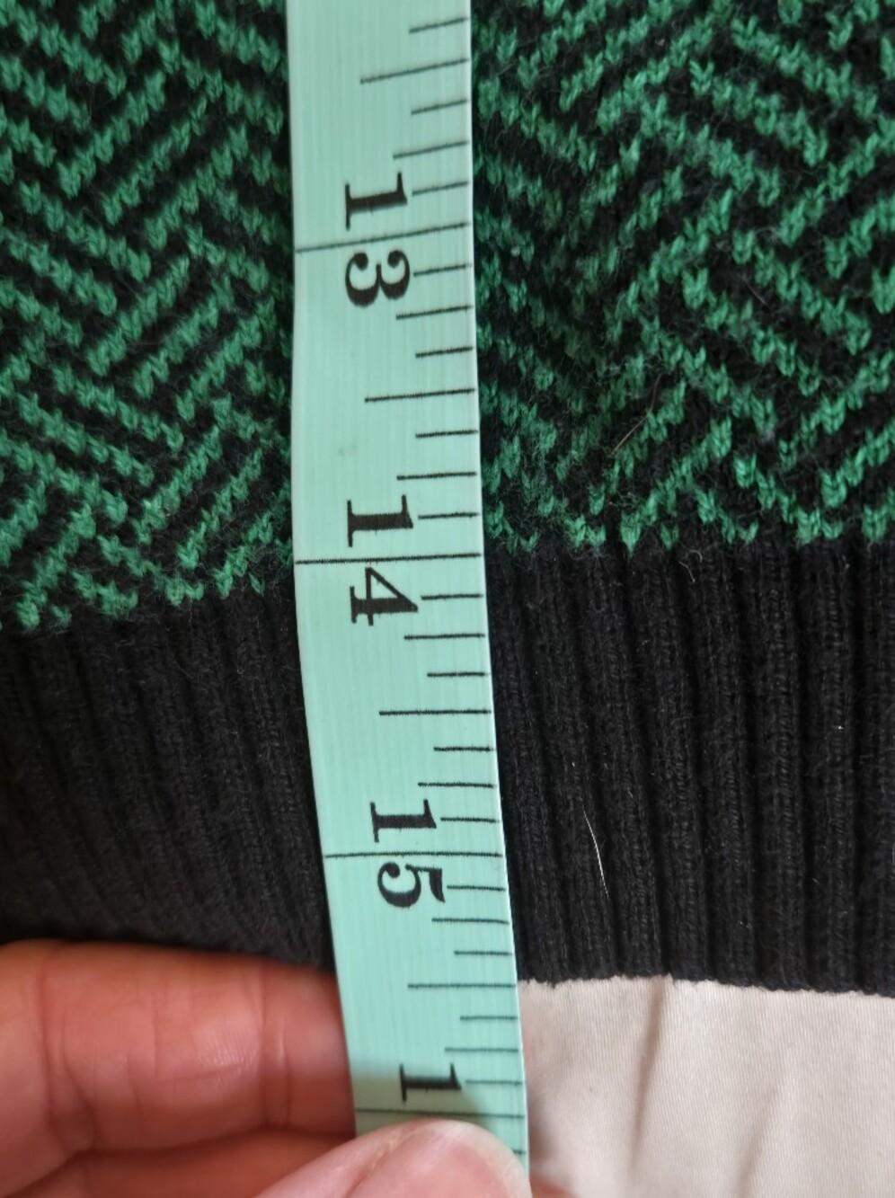 Chico | Green Black Tiger Graphic 100% Cotton Knit Sweater, Size S - Picture 9 of 9